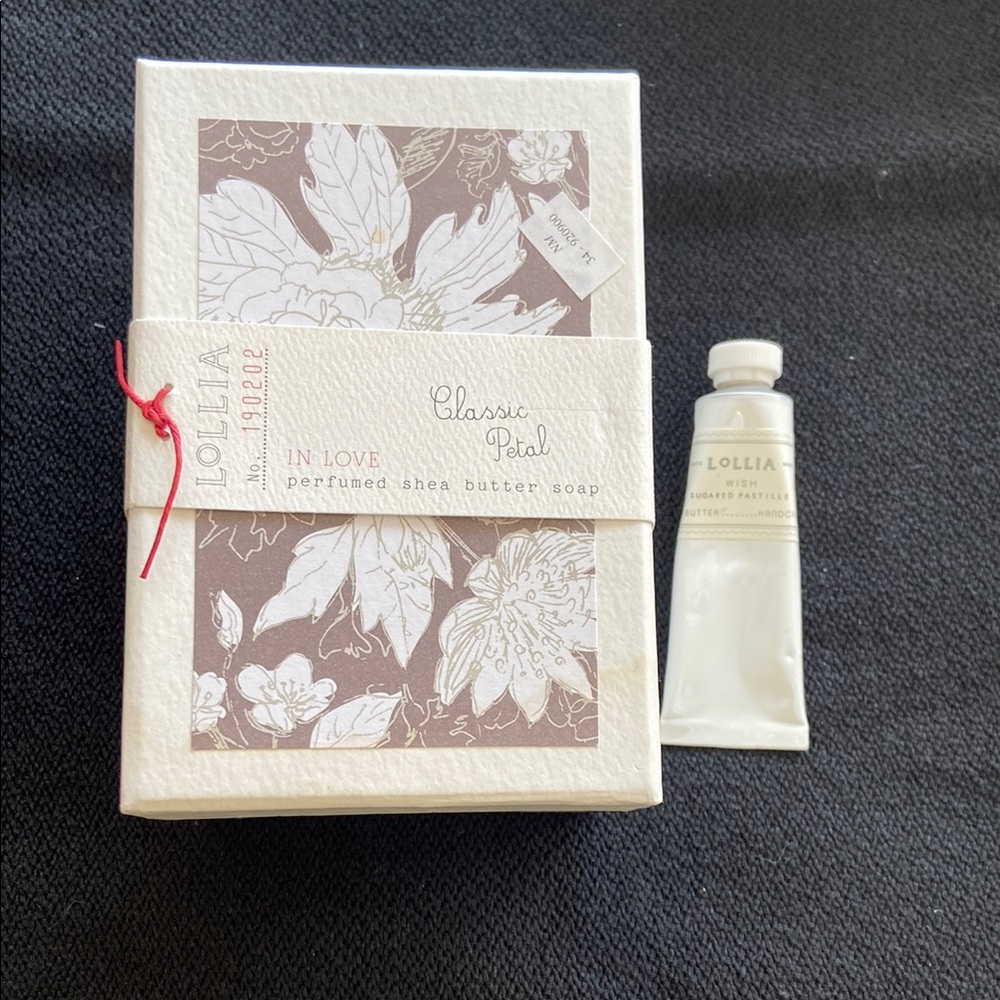 Lollia Classic Petal “In Love” Soap and “Wish” Sugared Pastille Hand Cream Set